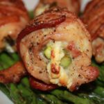 Bacon-wrapped-Chicken-Thighs-stuffed-with-Asparagus-Goat Cheese-and-Herbs